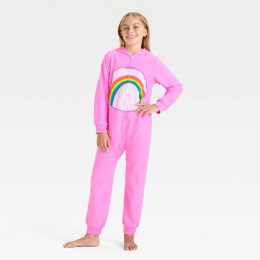 Girls' Care Bears Union Suit - Pink L (10/12)